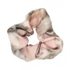 Soft Strokes Silk Women's Neutrals Pure Mulberry Silk French Scrunchie Abstract Print - Set Of Three - A Sweet Weight In Purple