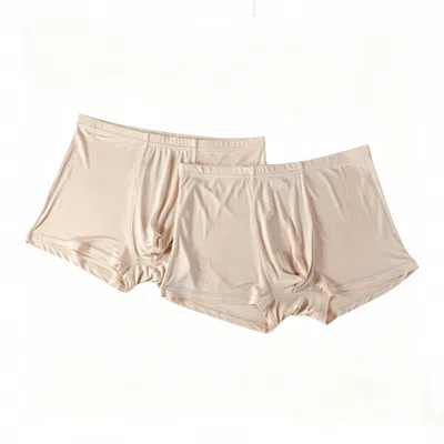 Soft Strokes Silk Women's Neutrals Set Of Two Knitted Silk Men Trunks In Brown
