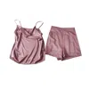 Soft Strokes Silk Women's Pink / Purple Pure Mulberry Silk Cowl Neck Camisole And High Waist Shorts Set Purple In Pink/purple