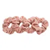 Soft Strokes Silk Women's Pink / Purple Silk Velvet Handmade French Scrunchie Set Of Four - Lipstick Collection In Sug In Pink/purple
