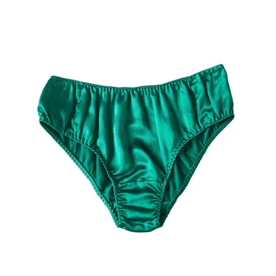 Soft Strokes Silk Women's Pure Mulberry Silk Bikini Pantie In Green