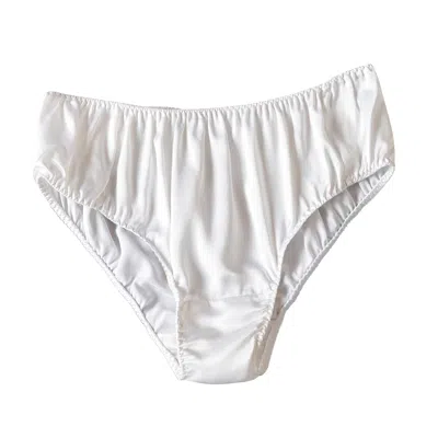 Soft Strokes Silk Women's Pure Mulberry Silk Bikini Pantie In White