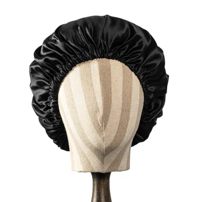 Soft Strokes Silk Women's Pure Mulberry Silk Black Hair Bonnet