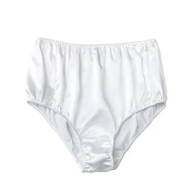 Soft Strokes Silk Women's Pure Mulberry Silk French Cut Panties High Waist - Pearl White