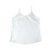 Soft Strokes Silk Women's Pure Mulberry Silk Petal Camisole, V Neck Spaghetti Strap Silk Charmeuse White In White