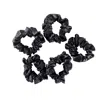 Soft Strokes Silk Women's Pure Mulberry Silk Regular Scrunchie Set Of Five In Black In Black