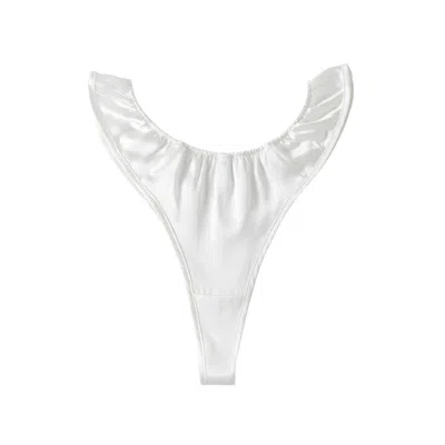 Soft Strokes Silk Women's Pure Mulberry Silk T-string Pantie In White