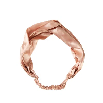 Soft Strokes Silk Women's Pure Mulberry Silk Turban Style Headband - Set Of Two - Rose Gold In Neutral