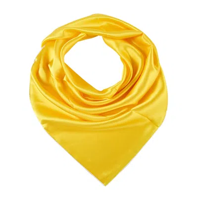 Soft Strokes Silk Women's Pure Silk Scarf Daffodil Solid Colour Collection Gold Large In Orange