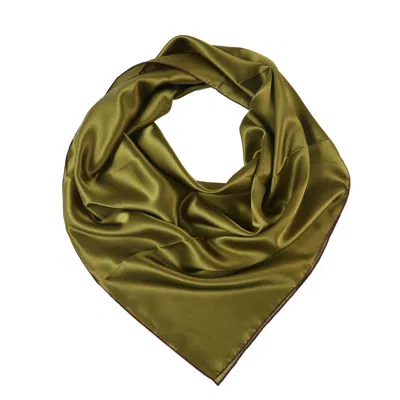Soft Strokes Silk Women's Pure Silk Scarf Olive Tree Solid Colour Collection Olive Green Large