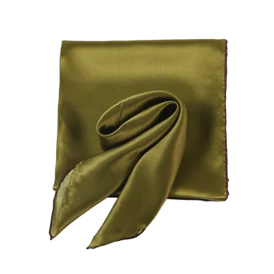 Soft Strokes Silk Women's Pure Silk Scarf Olive Tree Solid Colour Collection Olive Green Small