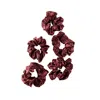 Soft Strokes Silk Women's Red Pure Mulberry Silk French Scrunchie Set Of Five In Burgundy In Red