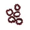 Soft Strokes Silk Women's Red Pure Mulberry Silk Mini Scrunchie Set Of Five In Burgundy In Red