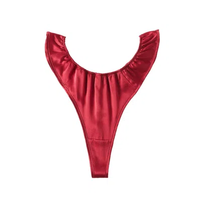 Soft Strokes Silk Women's Red Pure Mulberry Silk T-string Pantie
