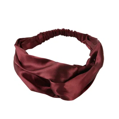 Soft Strokes Silk Women's Red Pure Mulberry Silk Turban Style Headband - Set Of Two - Burgundy In Brown