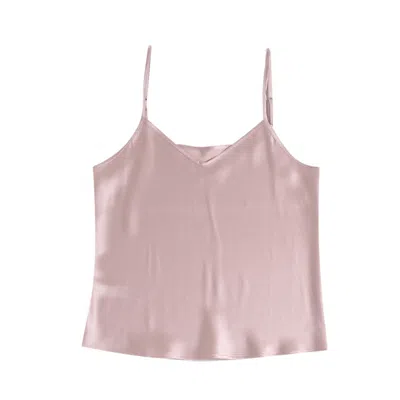 Soft Strokes Silk Women's Rose Gold Pure Mulberry Silk Camisole With Adjustable Straps