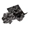 Soft Strokes Silk Women's Set Of Four Pure Mulberry Silk Scrunchies In Grey