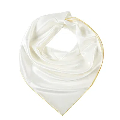 Soft Strokes Silk Women's White Pure Silk Scarf Daffodil Solid Colour Collection Ivory Large