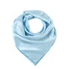 Soft Strokes Silk Women's White Pure Silk Scarf Glacier Solid Colour Collection Ice Blue Large In White
