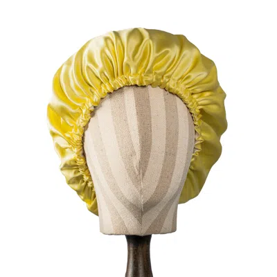 Soft Strokes Silk Women's White / Yellow Pure Mulberry Silk Double Layer Bonnet Daffodil In Multi