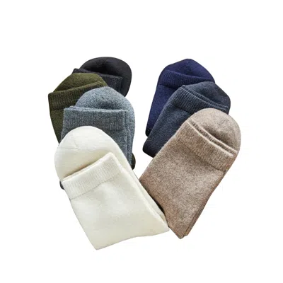 Soft Strokes Silk Women's Wool Quarter-length Socks Set Of Seven - Meditating Lamb Collection In Multi