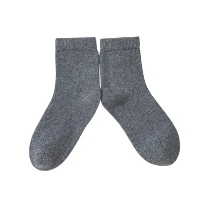 Soft Strokes Silk Women's Wool Quarter-length Socks Set Of Two - Meditating Lamb Collection In Earl Grey In Gray