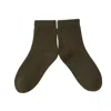 Soft Strokes Silk Women's Wool Quarter-length Socks Set Of Two - Meditating Lamb Collection In Olive Green In Green