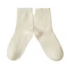 Soft Strokes Silk Women's Wool Quarter-length Socks Set Of Two - Meditating Lamb Collection In Vanilla White In White