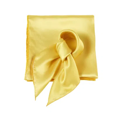Soft Strokes Silk Women's Yellow / Orange Pure Silk Scarf Daffodil Solid Colour Collection Lemon Yellow Small In Yellow/orange