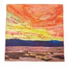 Soft Strokes Silk Women's Yellow / Orange Pure Silk Scarf Oil Painting Sunset By Tom Thomson Large In Yellow/orange