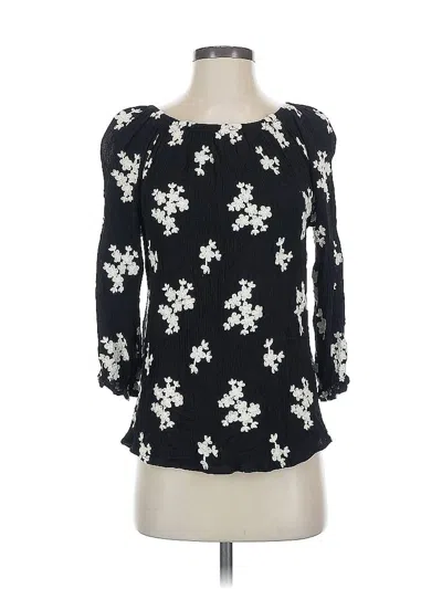 Pre-owned Soft Surroundings 3/4 Sleeve Blouse In Black