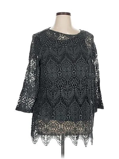 Pre-owned Soft Surroundings 3/4 Sleeve Blouse In Black