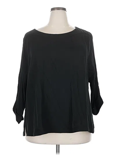 Pre-owned Soft Surroundings 3/4 Sleeve Blouse In Black