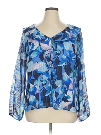 Soft Surroundings 3/4 Sleeve Blouse In Blue
