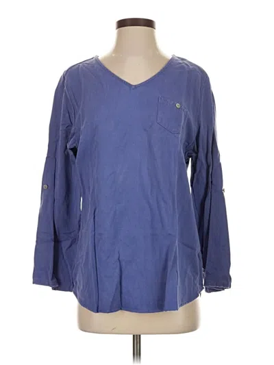Pre-owned Soft Surroundings 3/4 Sleeve Blouse In Blue