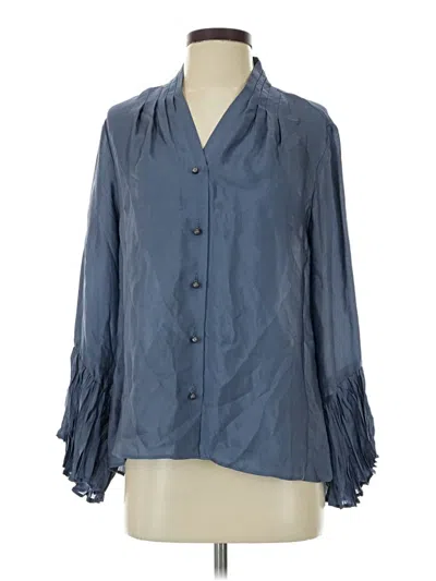 Pre-owned Soft Surroundings 3/4 Sleeve Blouse In Blue