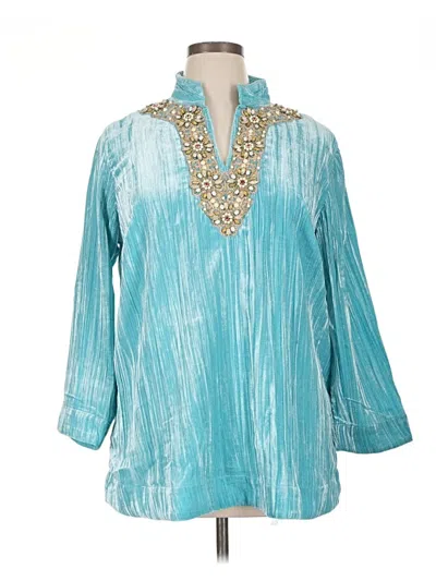 Soft Surroundings 3/4 Sleeve Blouse In Blue