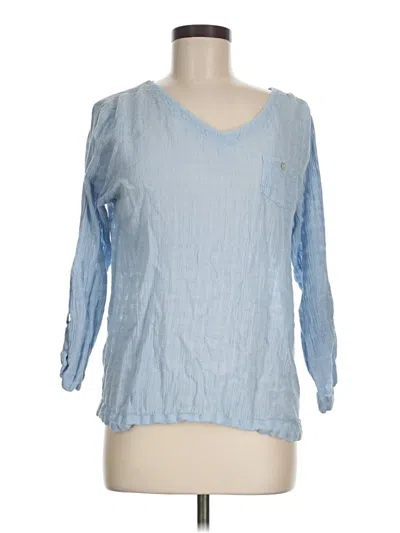 Pre-owned Soft Surroundings 3/4 Sleeve Blouse In Blue