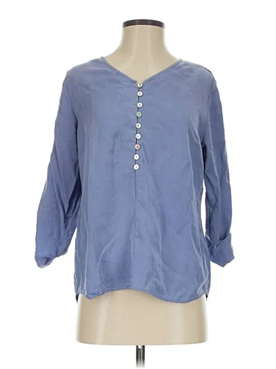 Pre-owned Soft Surroundings 3/4 Sleeve Blouse In Blue
