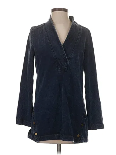 Pre-owned Soft Surroundings 3/4 Sleeve Blouse In Blue
