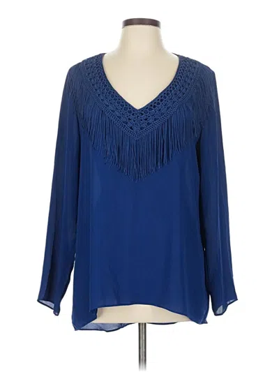 Pre-owned Soft Surroundings 3/4 Sleeve Blouse In Blue
