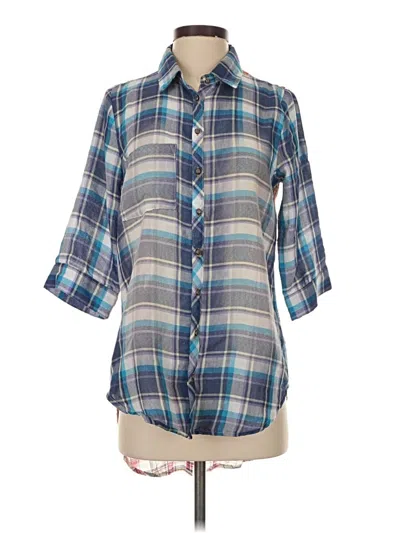 Pre-owned Soft Surroundings 3/4 Sleeve Blouse In Blue