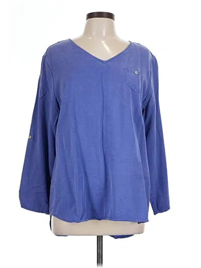 Pre-owned Soft Surroundings 3/4 Sleeve Blouse In Blue