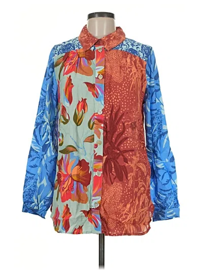 Soft Surroundings 3/4 Sleeve Blouse In Blue