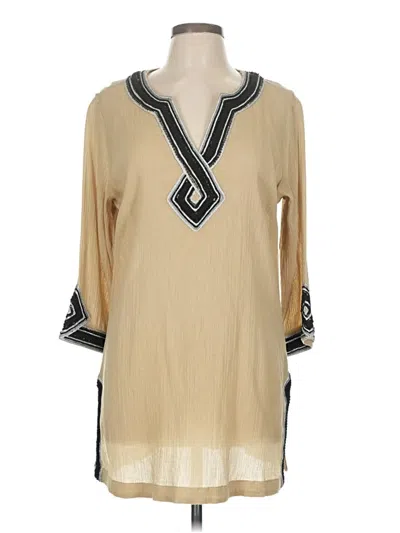 Pre-owned Soft Surroundings 3/4 Sleeve Blouse In Brown