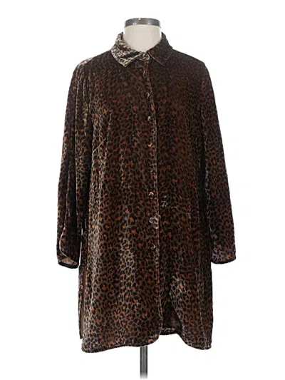 Pre-owned Soft Surroundings 3/4 Sleeve Blouse In Brown