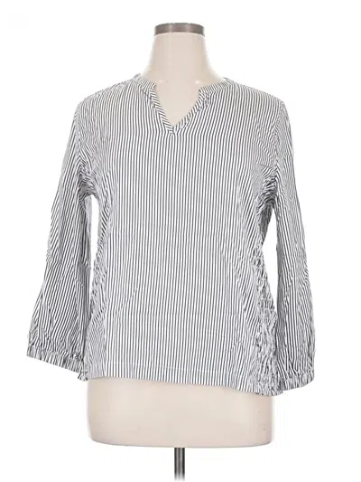 Pre-owned Soft Surroundings 3/4 Sleeve Blouse In Gray