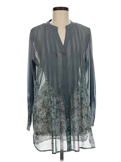 Pre-owned Soft Surroundings 3/4 Sleeve Blouse In Gray
