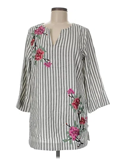 Pre-owned Soft Surroundings 3/4 Sleeve Blouse In Gray