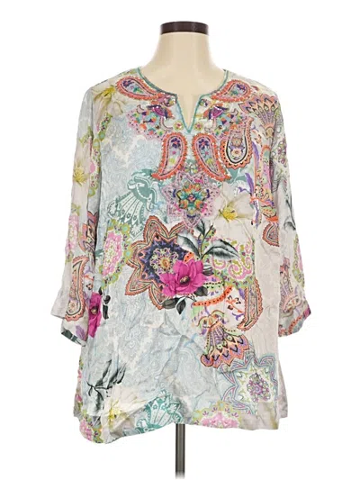 Soft Surroundings 3/4 Sleeve Blouse In Gray
